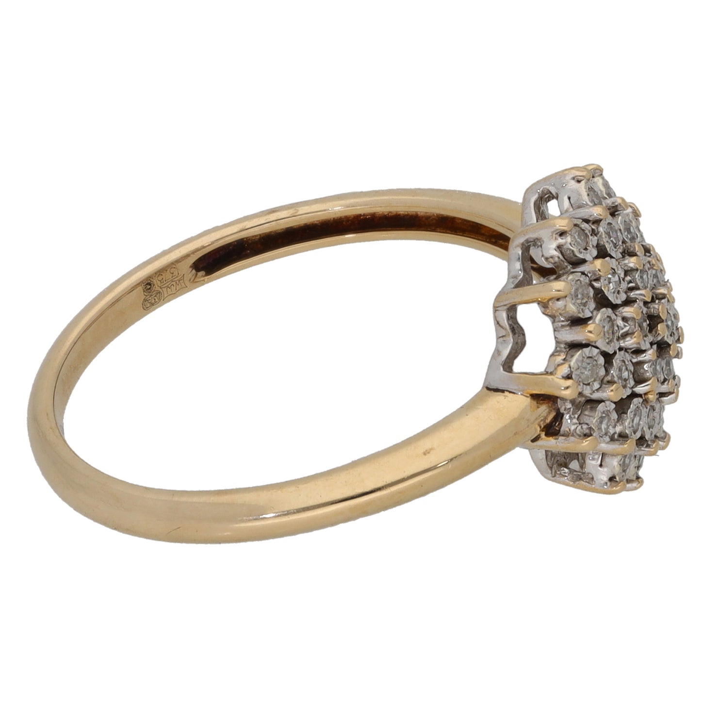 9ct Gold 0.10ct Diamond Cluster Ring Size N