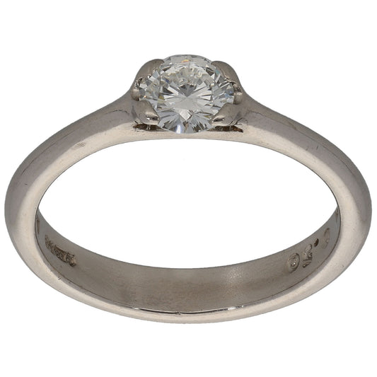 Platinum 0.50ct Diamond Solitaire Ring Size N