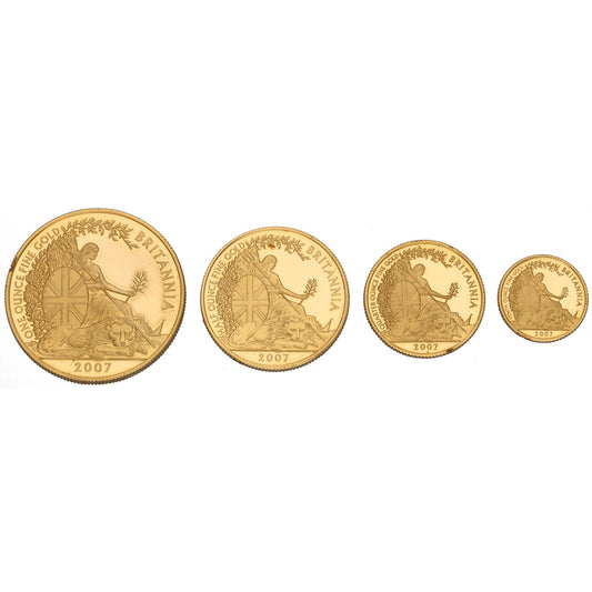 22ct Gold Queen Elizabeth II Britannia Coin Set 2007