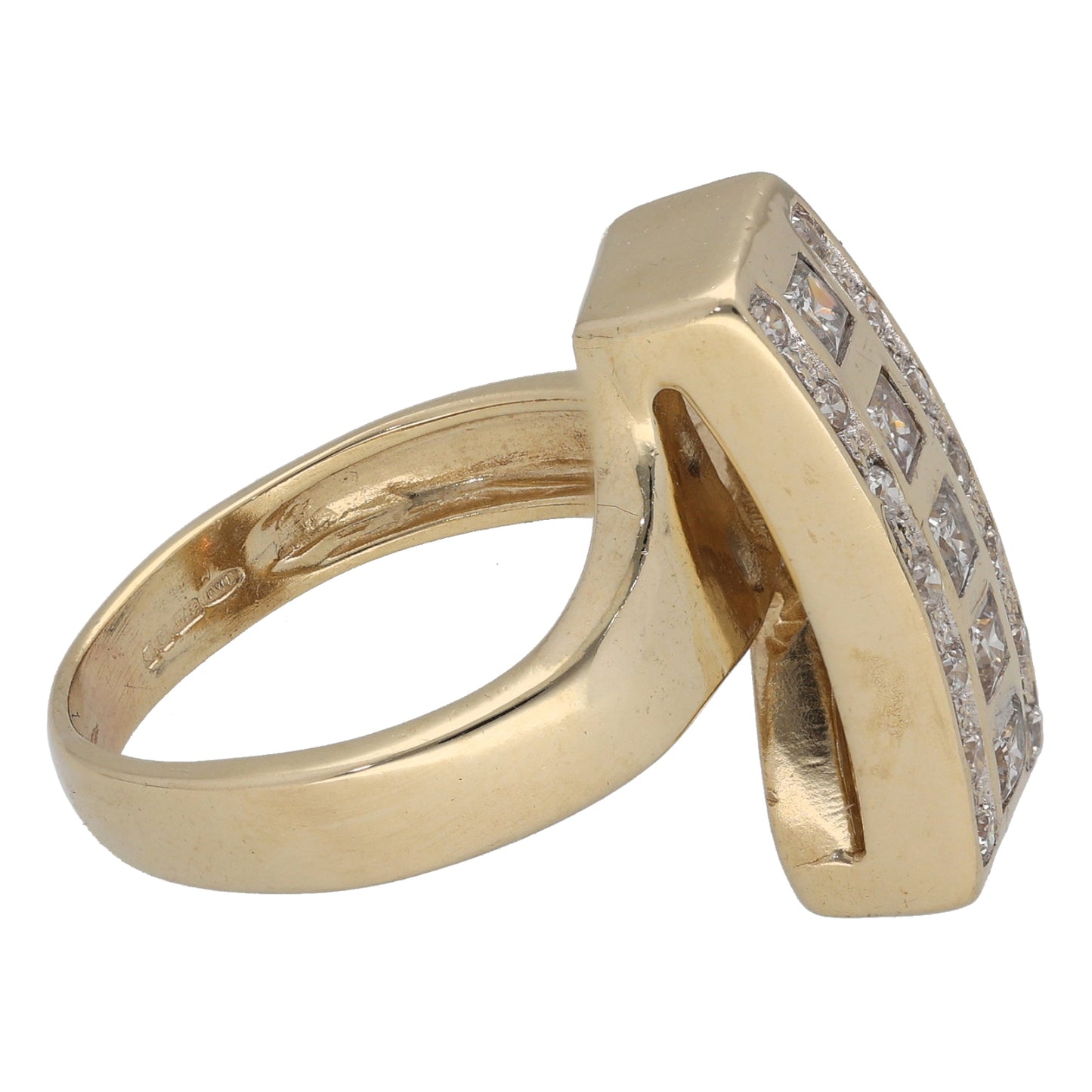 9ct Gold Cubic Zirconia Dress/Cocktail Ring Size N