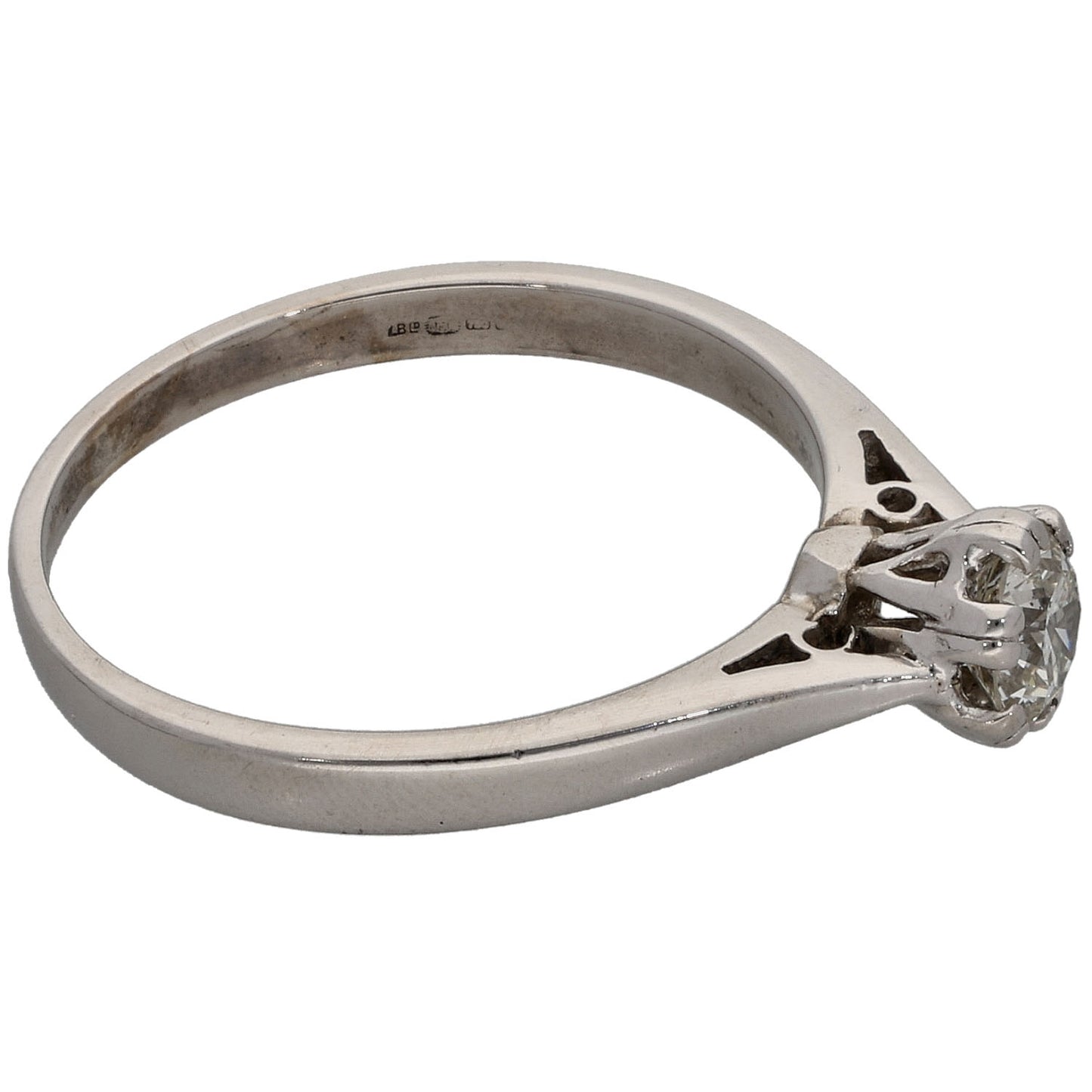 18ct White Gold 0.33ct Diamond Solitaire Ring Size M