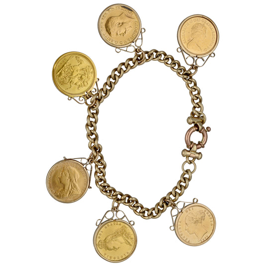9ct Gold Multi Coin Half Sovereigns Bracelet