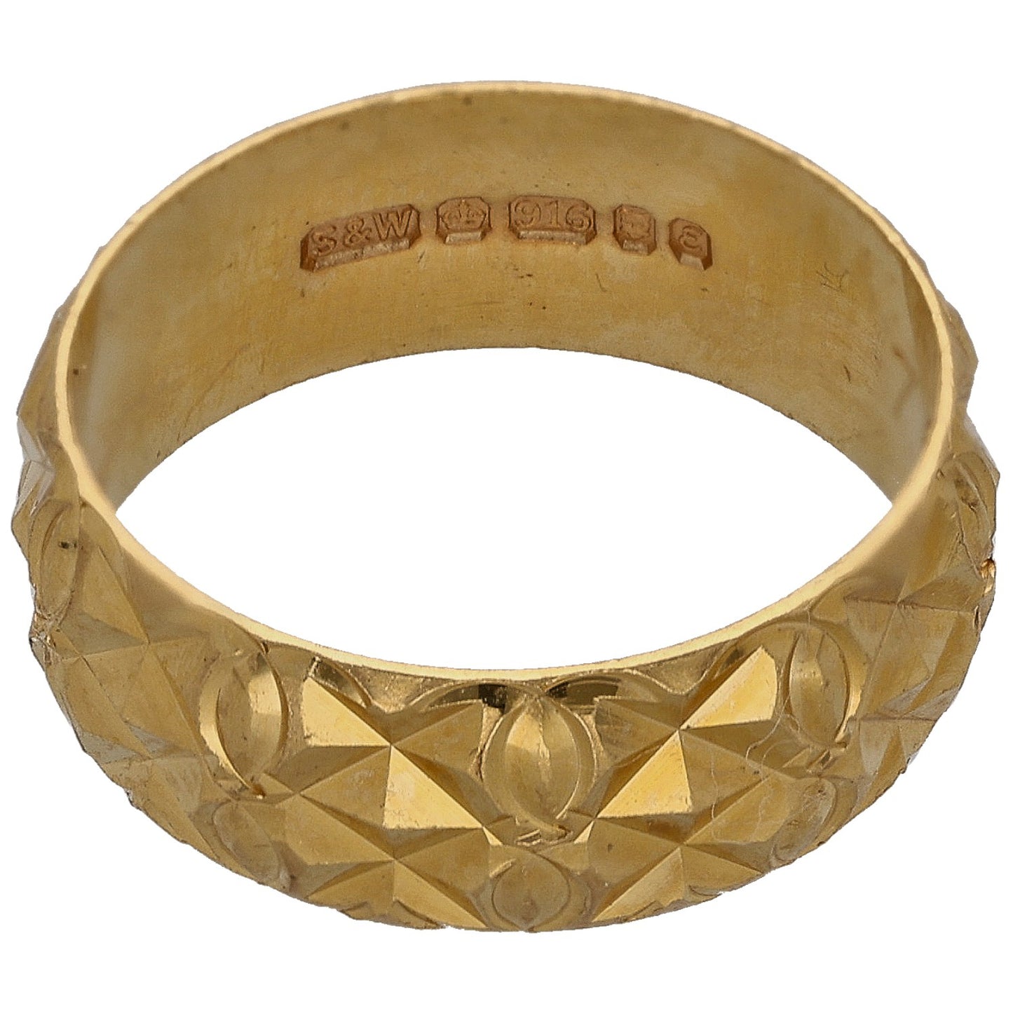 22ct Gold Plain Wedding Ring Size O