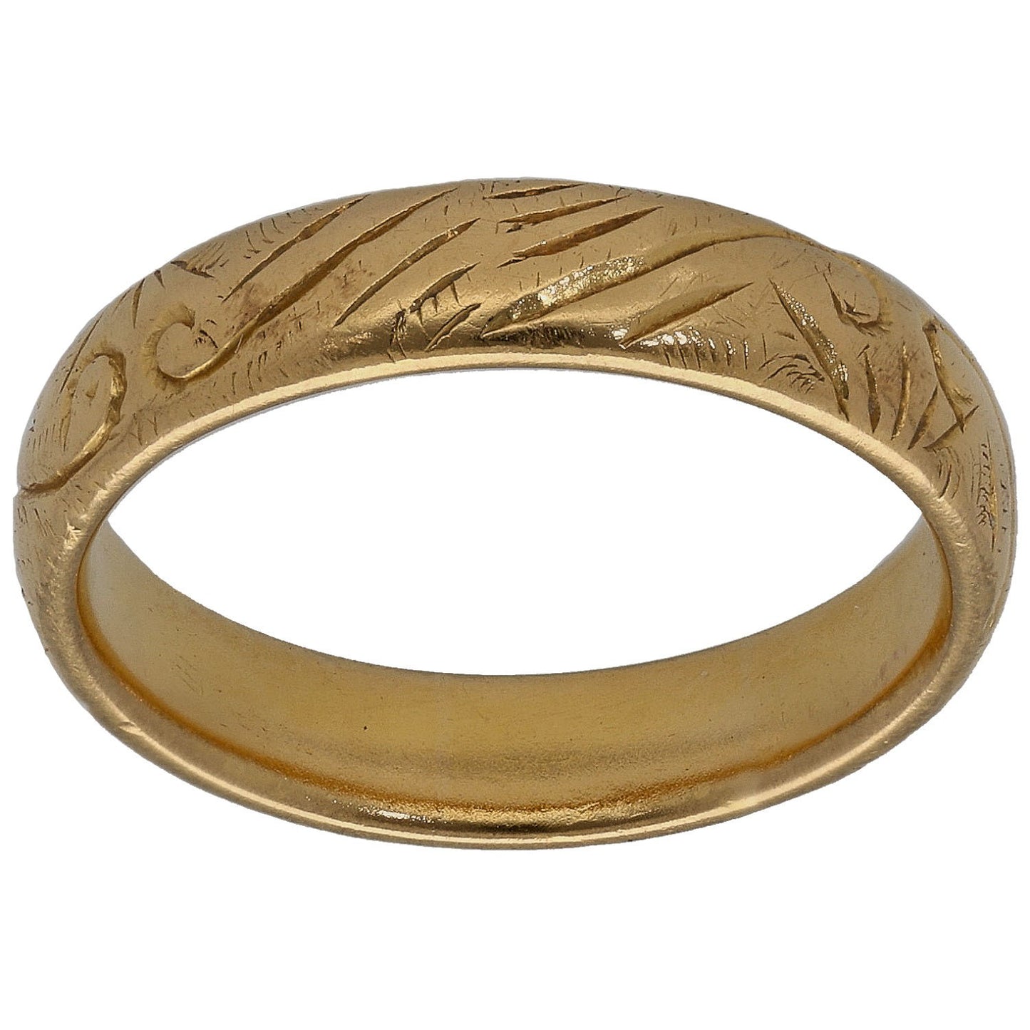 22ct Gold Patterned Wedding Ring Size L