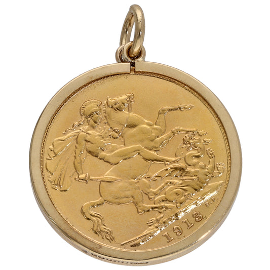 9ct Gold Full Sovereign Coin Pendant