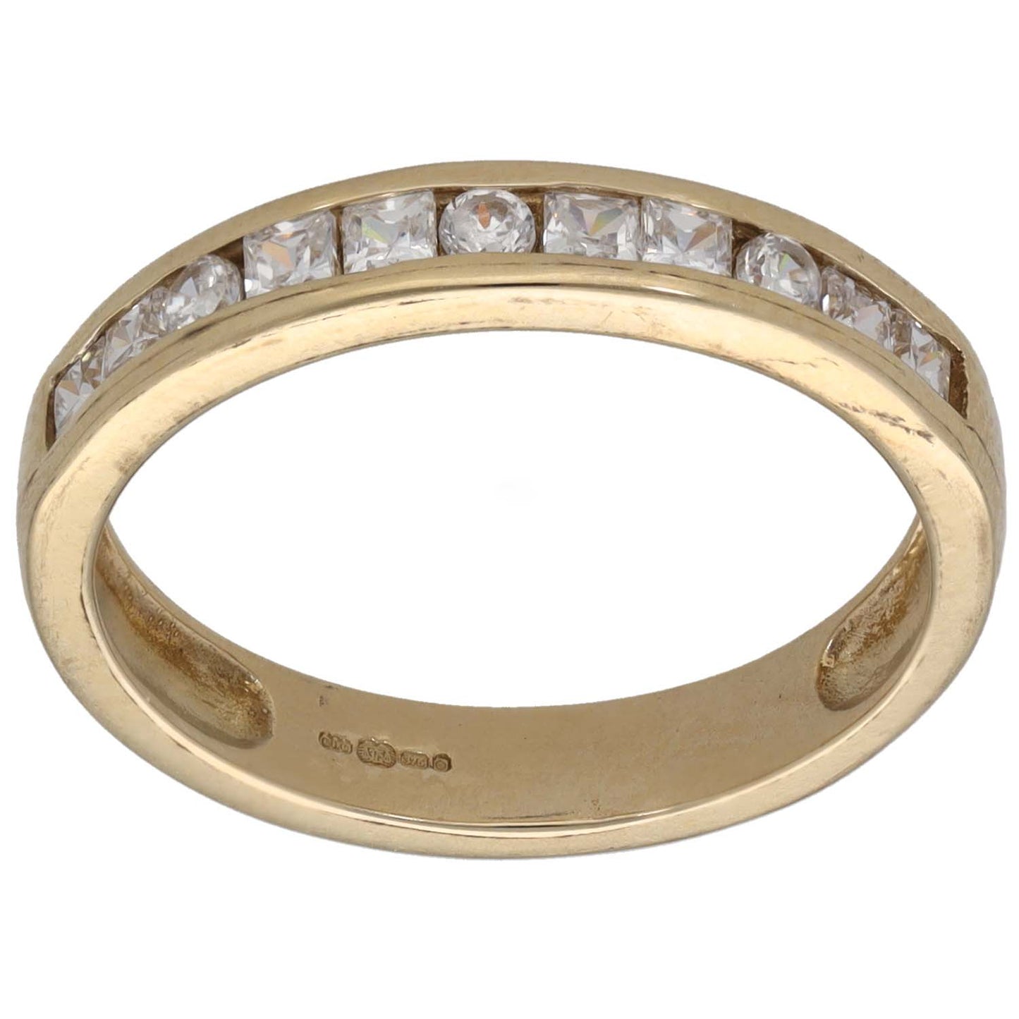 9ct Gold Cubic Zirconia Half Eternity Ring Size O