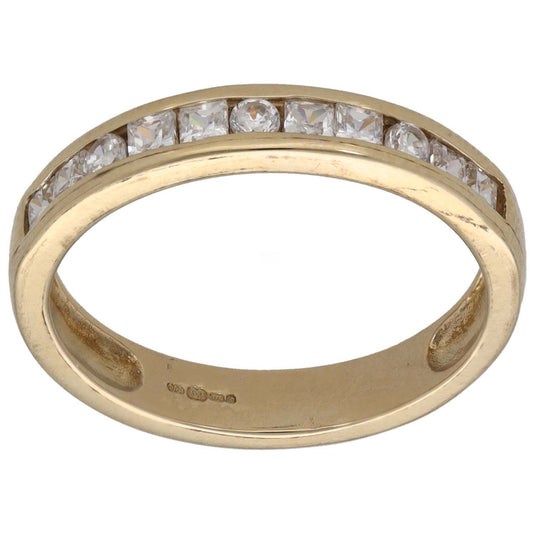 9ct Gold Cubic Zirconia Half Eternity Ring Size O