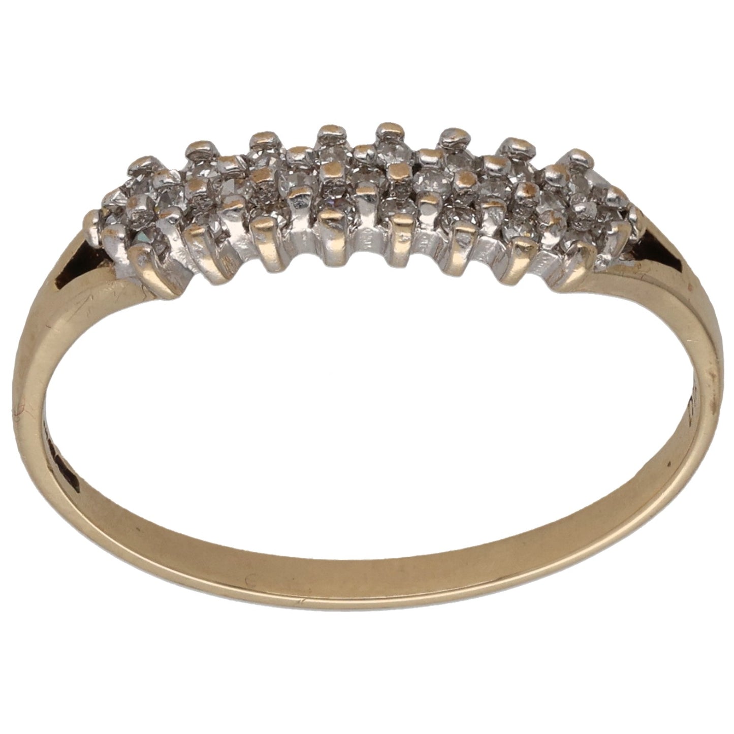 9ct Gold 0.125ct Diamond Dress/Cocktail Ring Size T