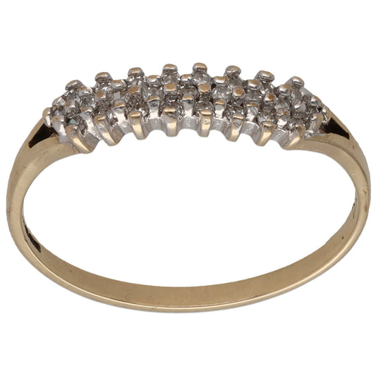 9ct Gold 0.125ct Diamond Dress/Cocktail Ring Size T
