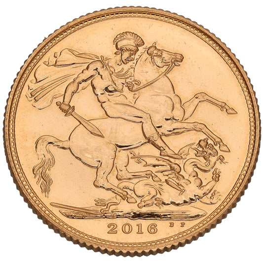 22ct Gold Queen Elizabeth II Full Sovereign Coin 2016