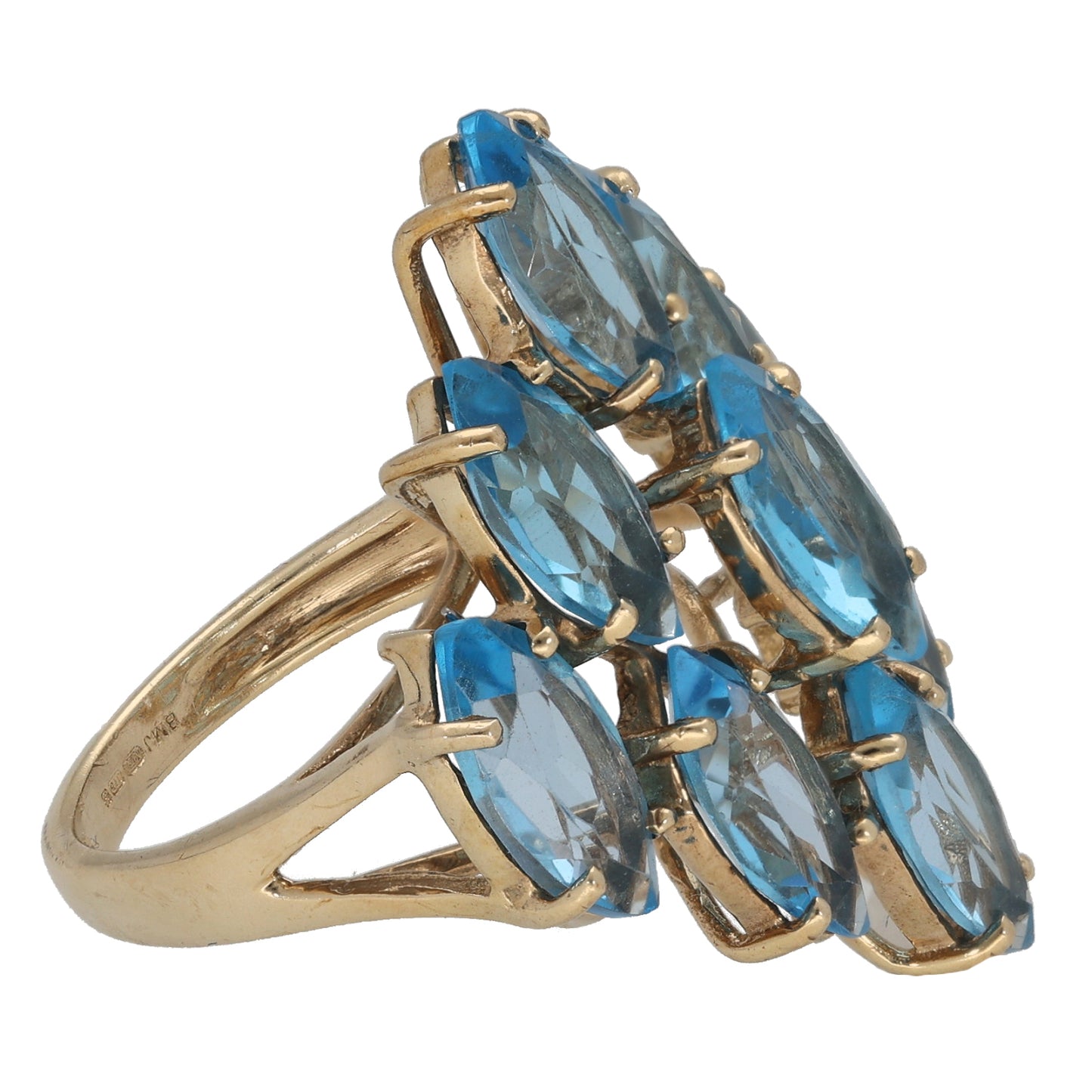9ct Gold Topaz Dress/Cocktail Ring Size L