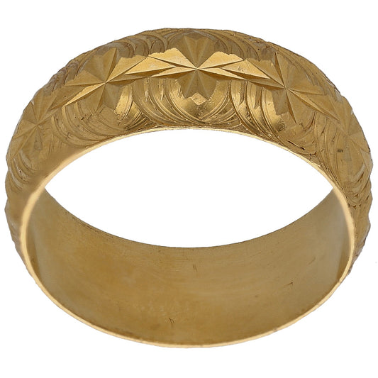 22ct Gold Patterned Wedding Ring Size O