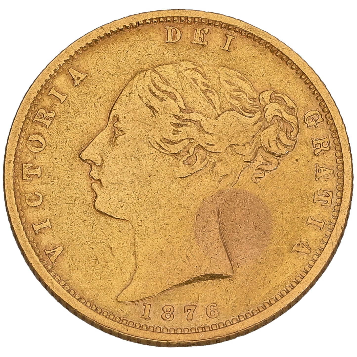 22ct Gold Queen Victoria Half Sovereign Coin 1876