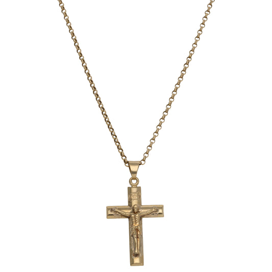9ct Gold Crucifix Pendant With Chain