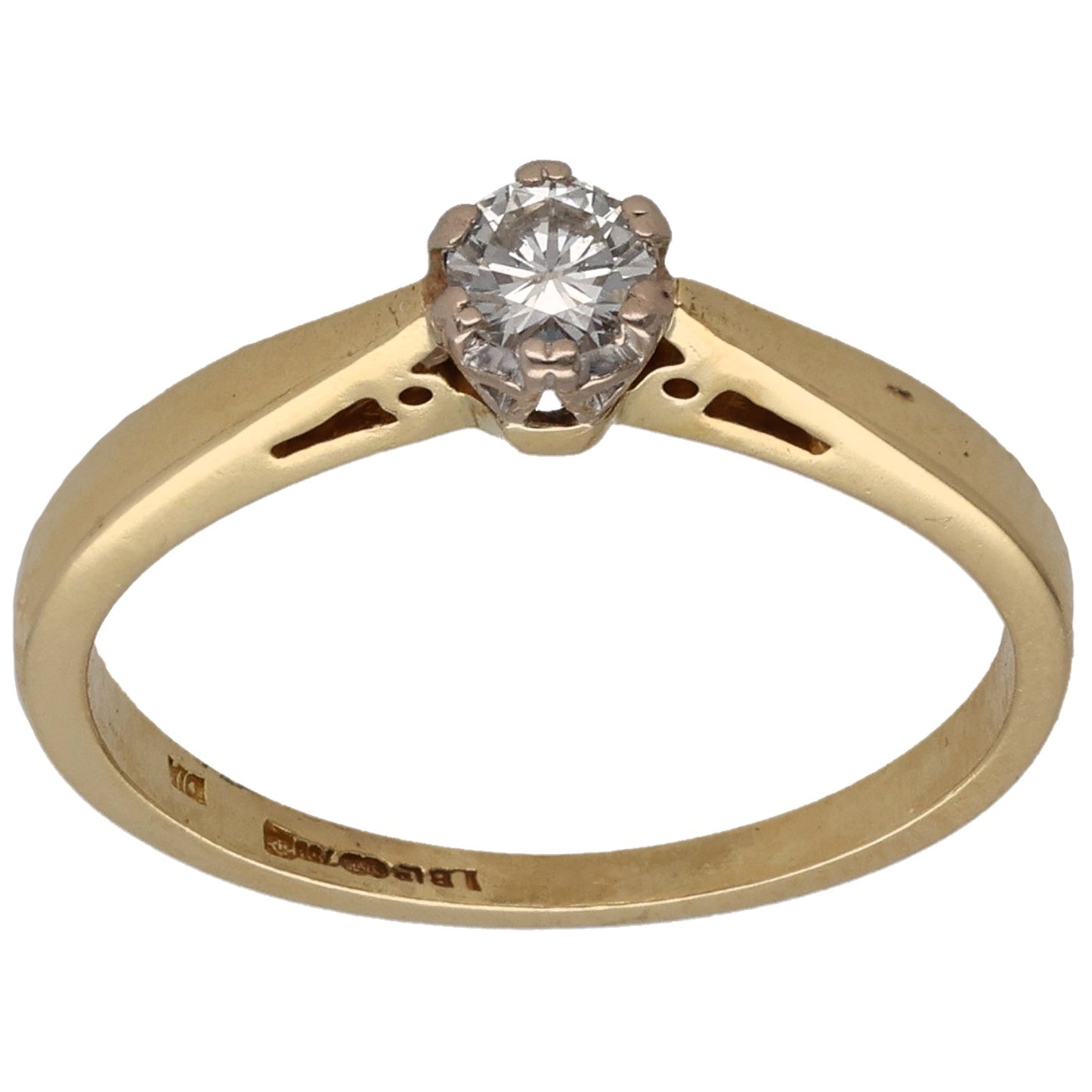 9ct Gold 0.15ct Diamond Solitaire Ring Size K