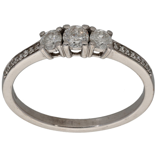 18ct White Gold 0.58ct Diamond Dress/Cocktail Ring Size T