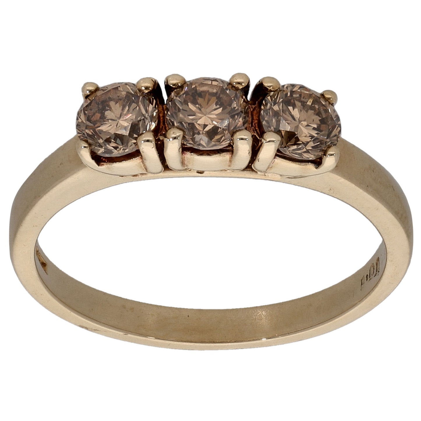 9ct Gold 1.00ct Diamond Trilogy Ring Size P