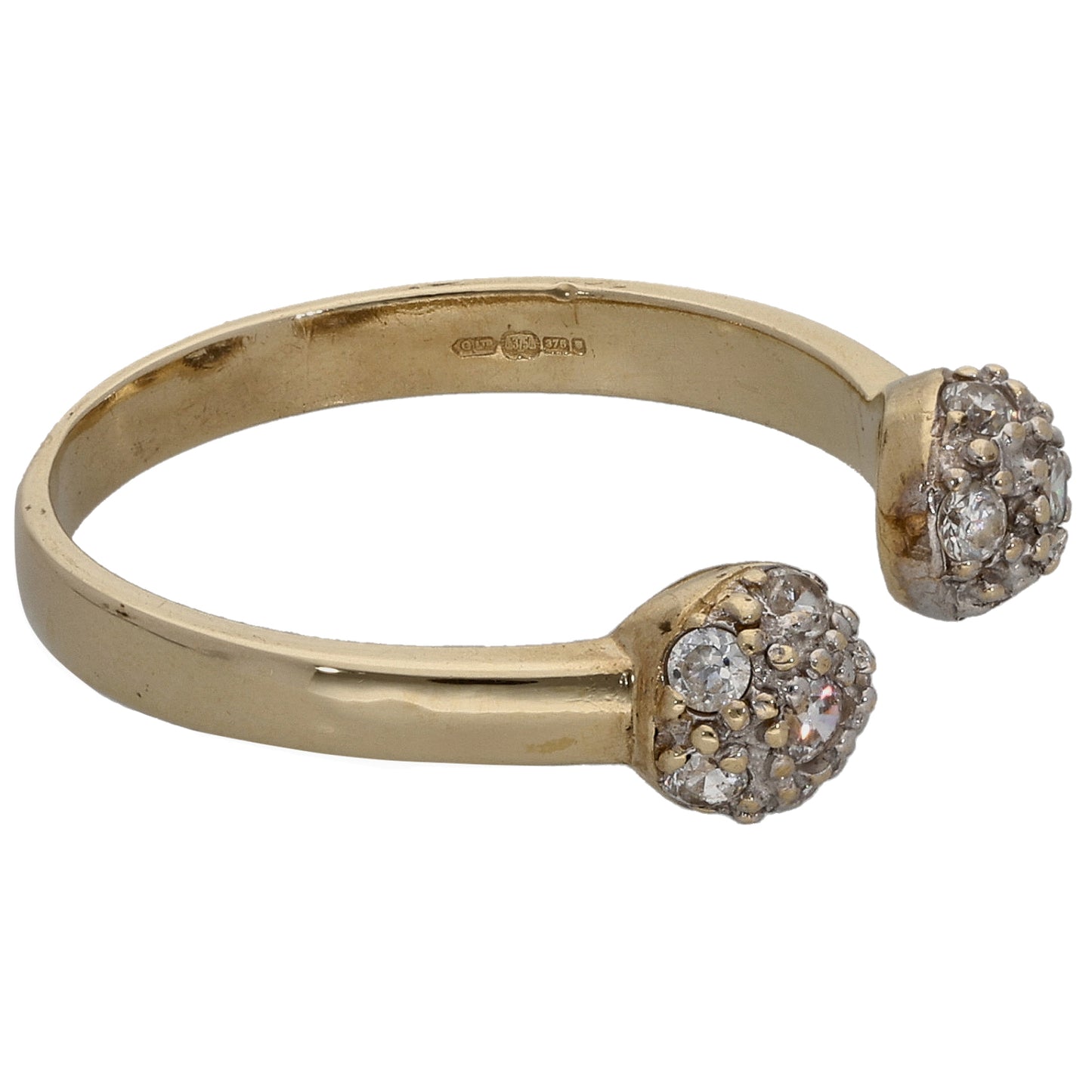 9ct Gold Cubic Zirconia Dress/Cocktail Ring Size M