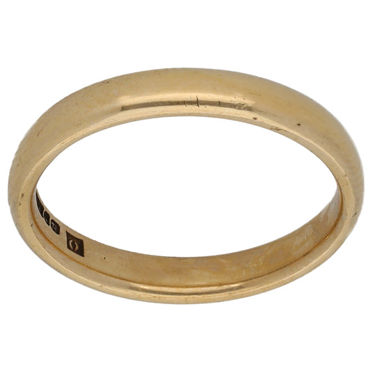 9ct Gold Plain Wedding Ring Size L