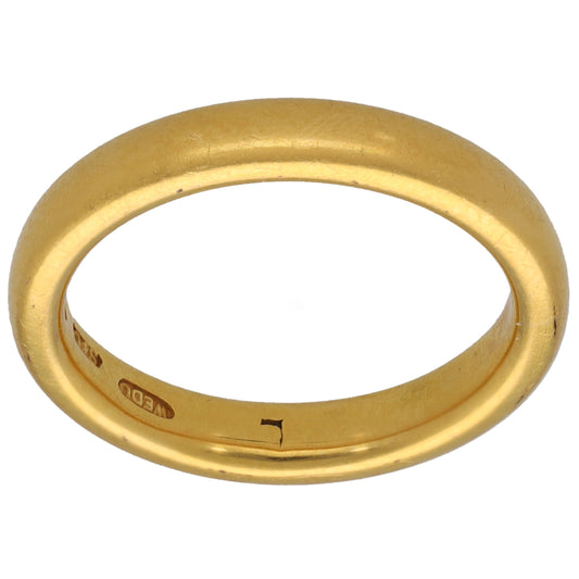 22ct Gold Plain Wedding Ring Size K