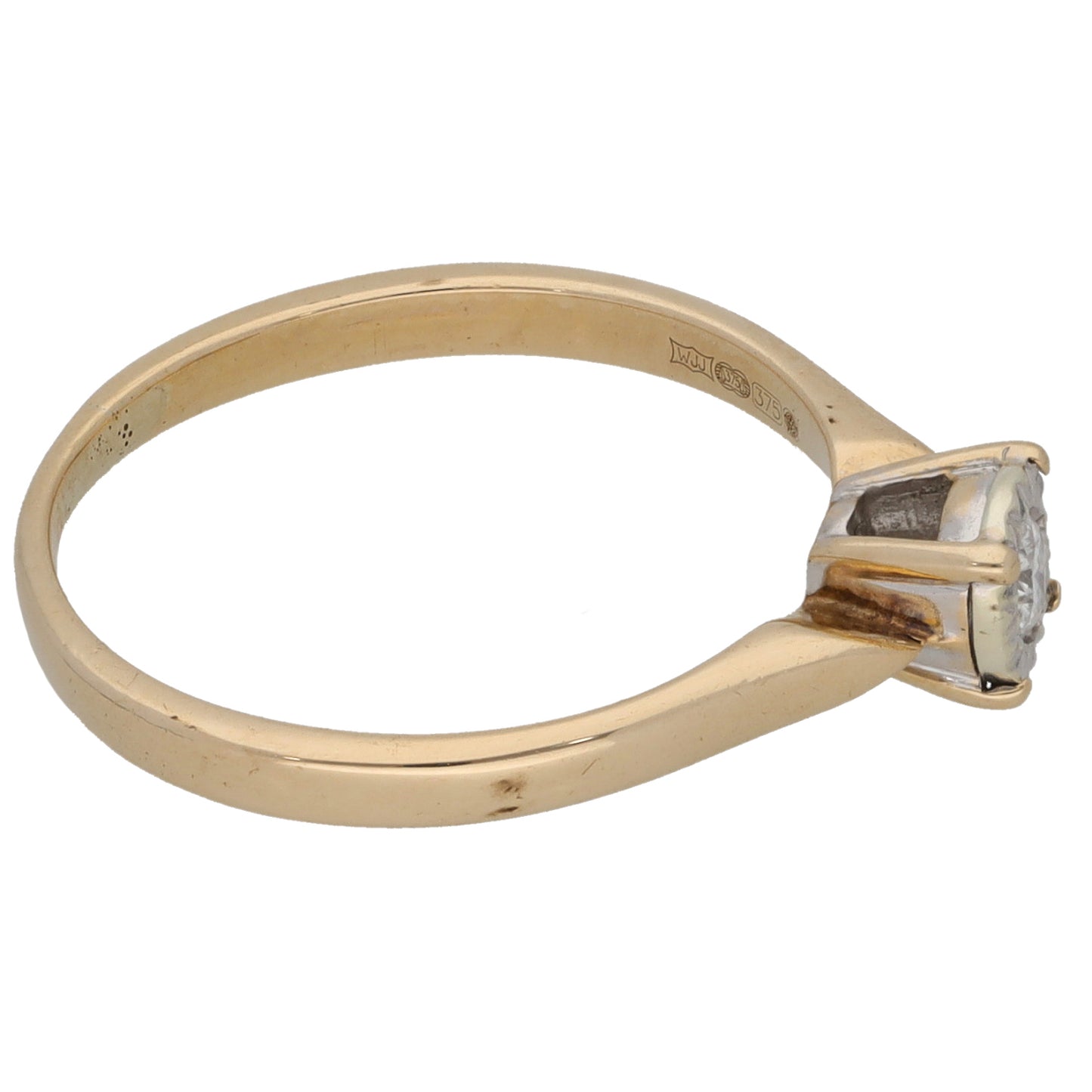 9ct Gold 0.08ct Diamond Solitaire Ring Size L