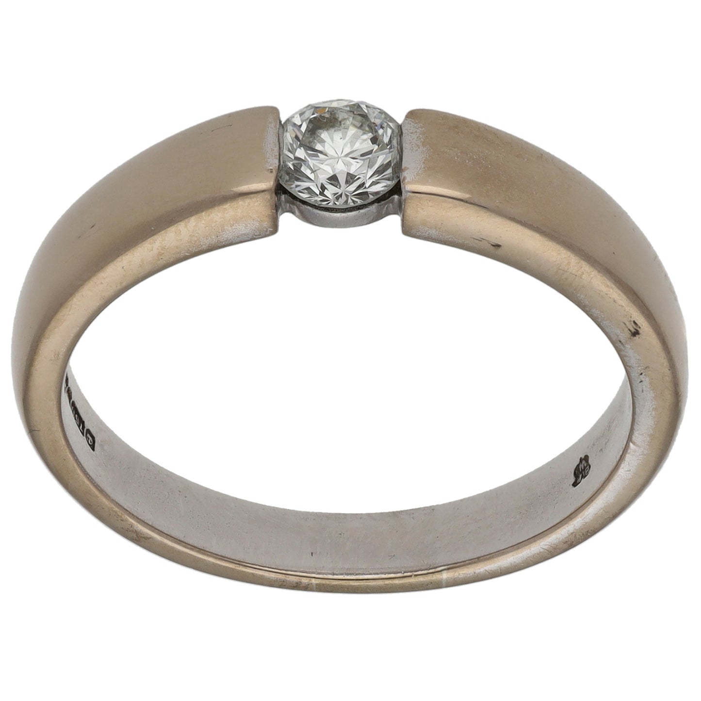 18ct White Gold 0.40ct Diamond Solitaire Ring Size S