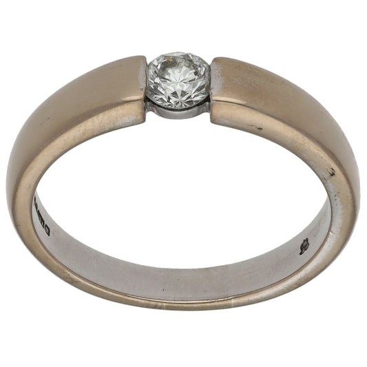 18ct White Gold 0.40ct Diamond Solitaire Ring Size S