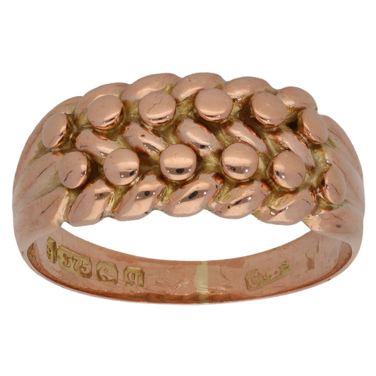 9ct Rose Gold Keeper Ring Size L