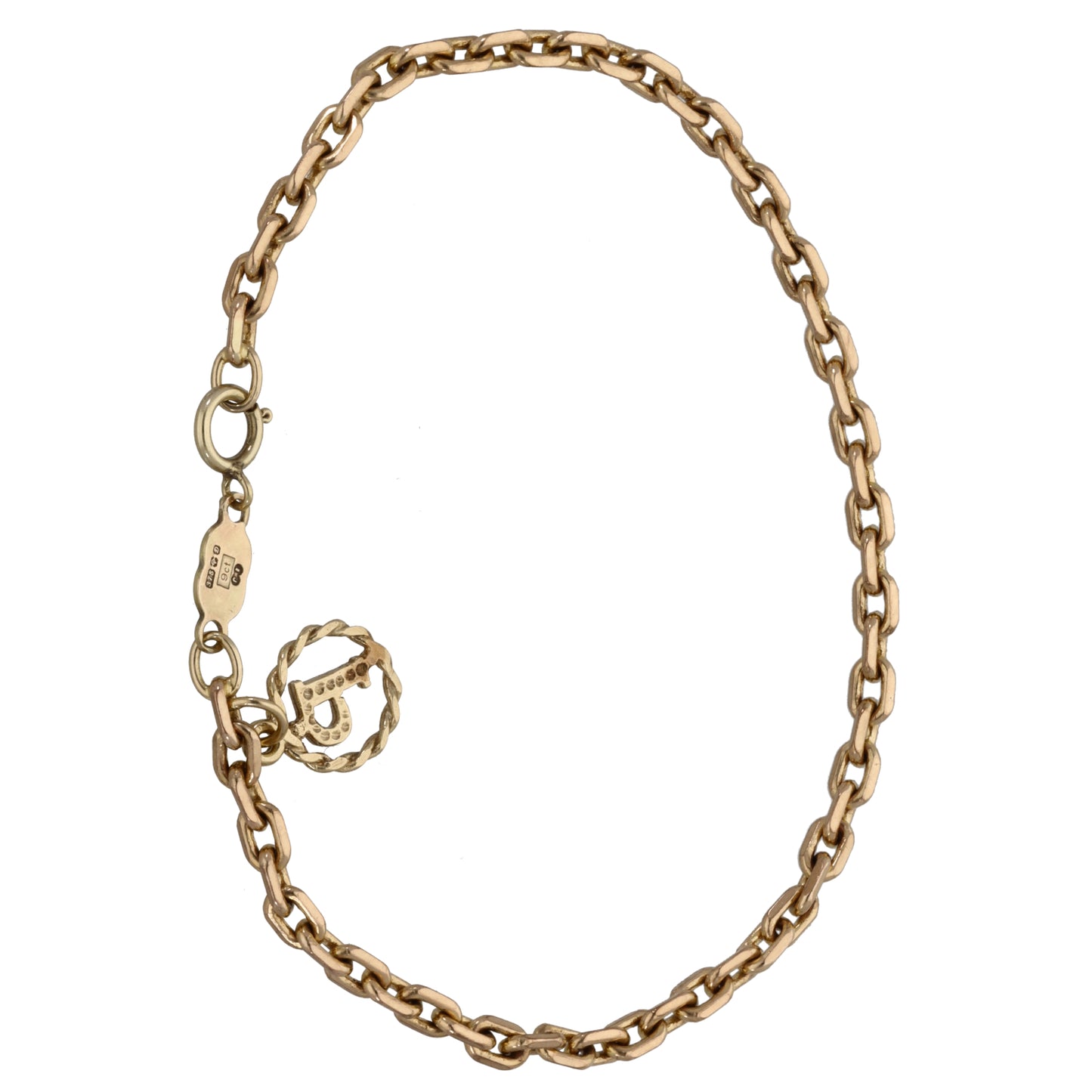 9ct Rose Gold Initial P Bracelet