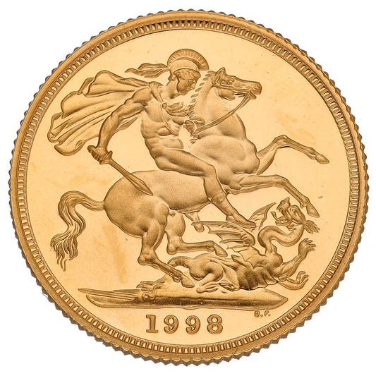 22ct Gold Queen Elizabeth II Full Sovereign Coin 1998