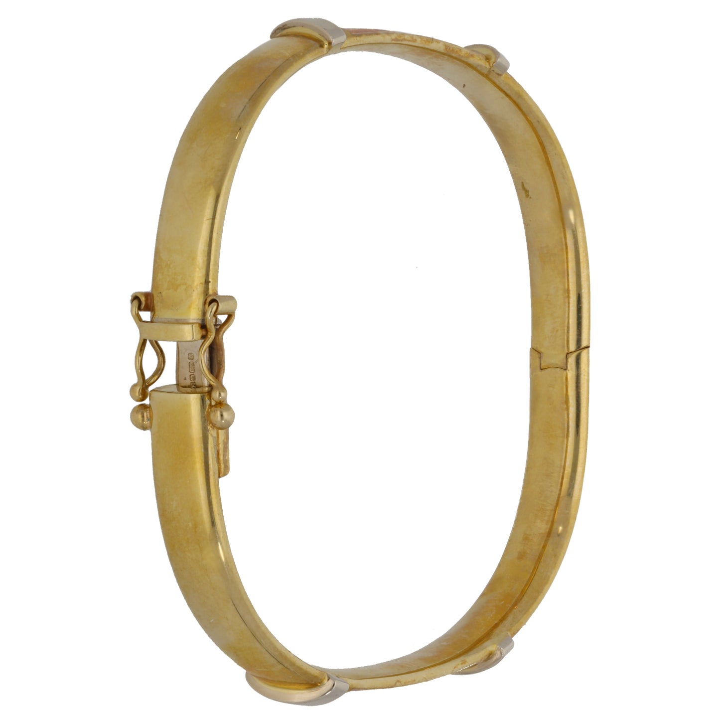 9ct Tricolour Gold Hinged/Clasp Bangle