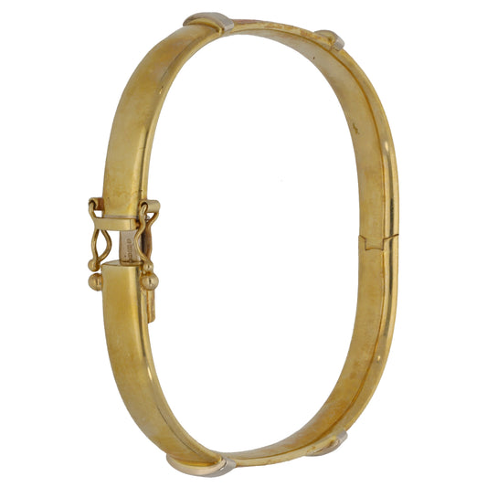 9ct Tricolour Gold Hinged/Clasp Bangle