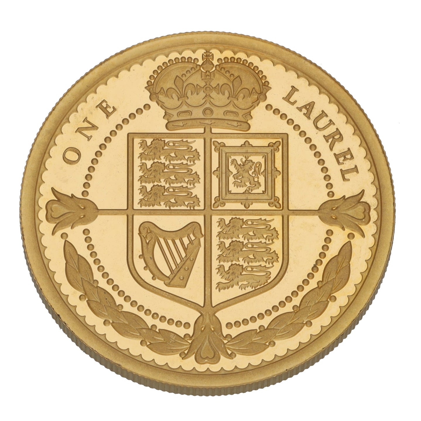 22ct Gold Queen II Tristan Da Cunha One Laurel Coin 2019