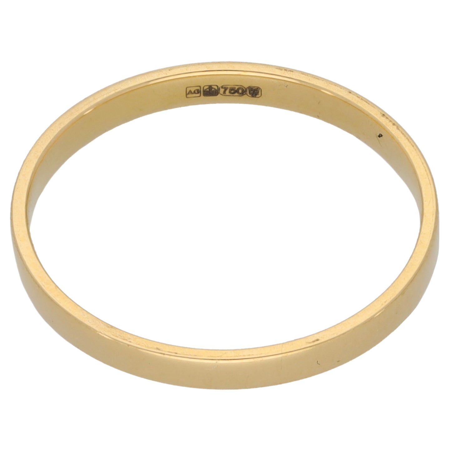 18ct Gold Plain Wedding Ring Size N