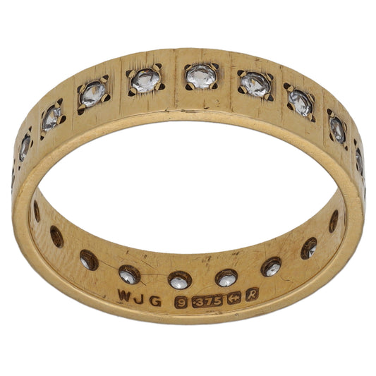 9ct Gold Cubic Zirconia Eternity Ring Size Q