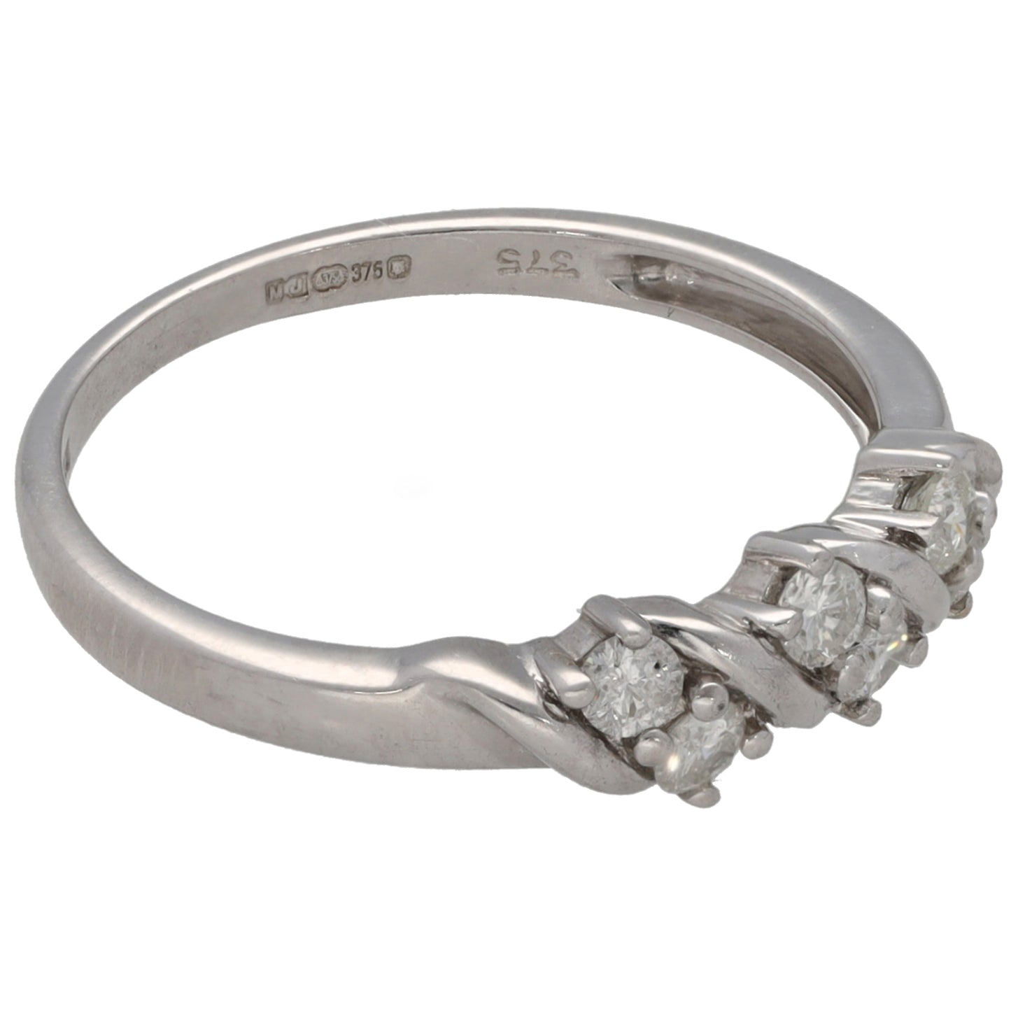 9ct White Gold 0.33ct Diamond Dress/Cocktail Ring Size O