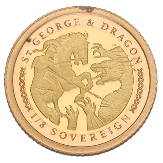 22ct Gold St George & Dragon Eighth Sovereign Coin 2022