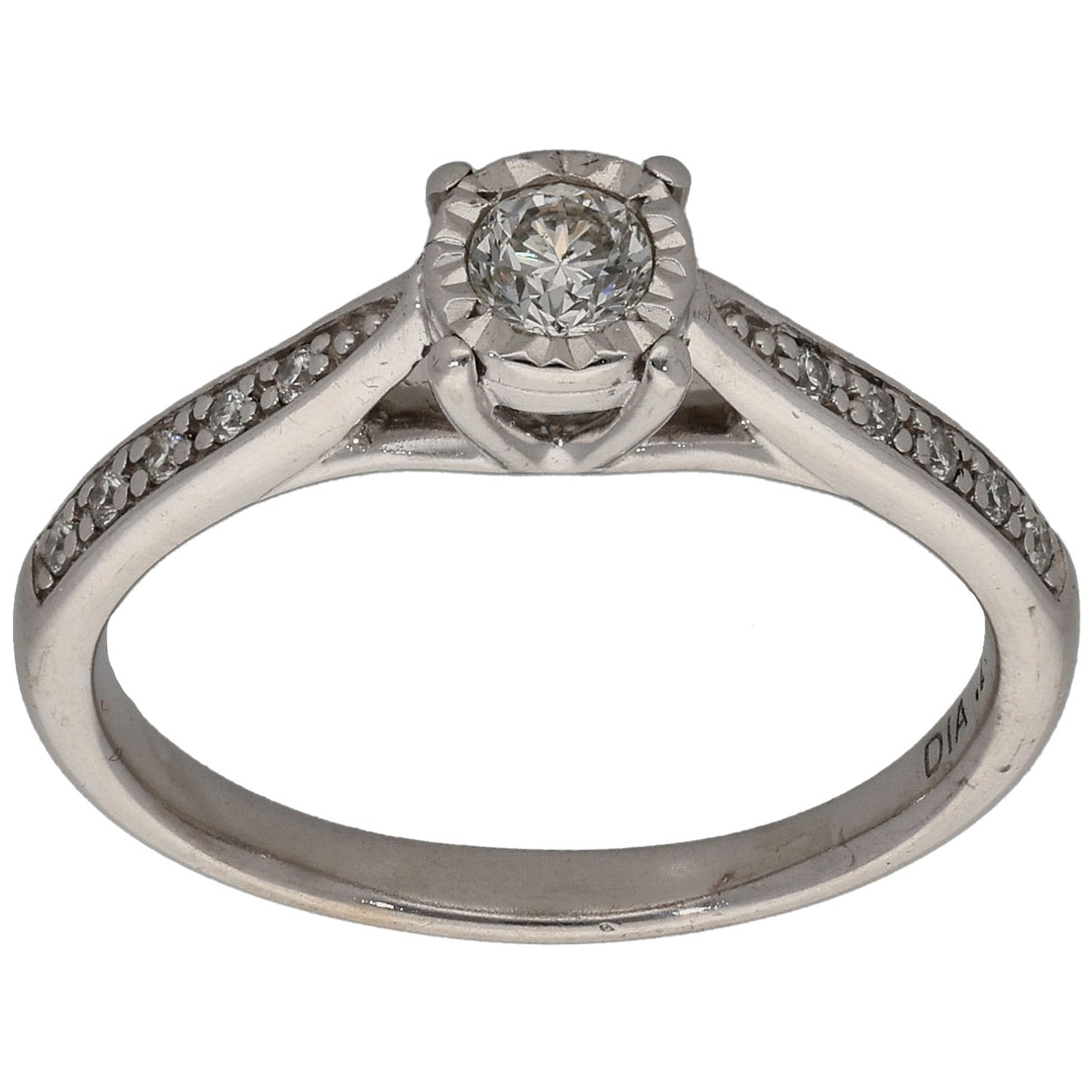 9ct White Gold 0.25ct Diamond Half Eternity Ring Size N