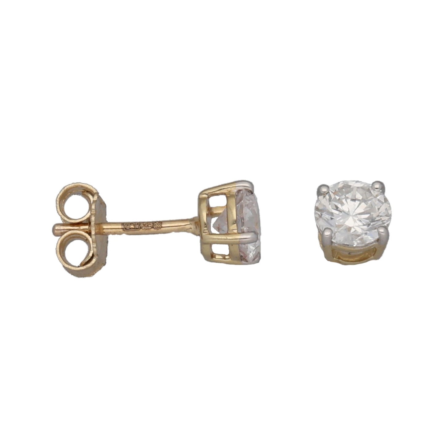 New 9ct Gold 1.00ct Laboratory-Grown Diamond Solitaire Earrings