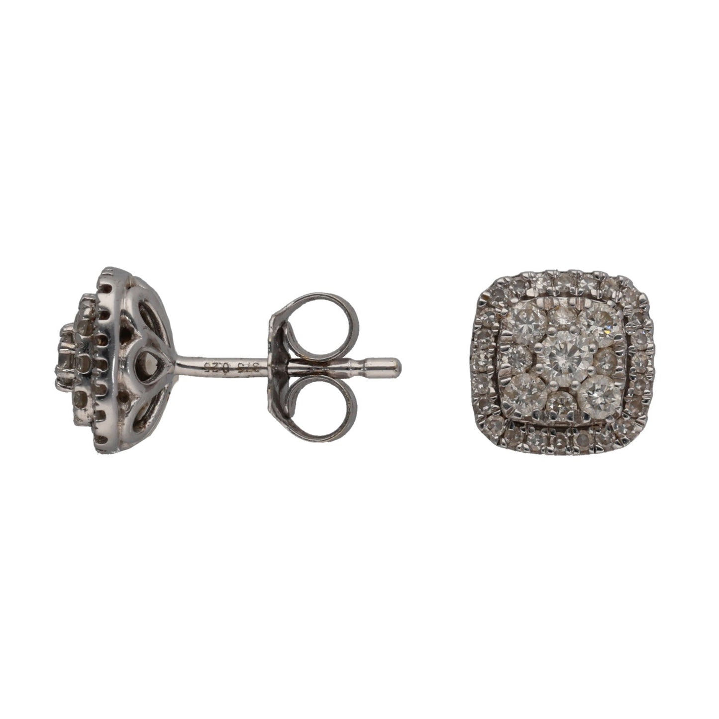 9ct White Gold 0.50ct Diamond Stud Earrings
