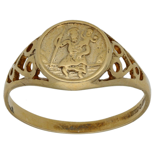 9ct Gold Emblem Ring Size Q