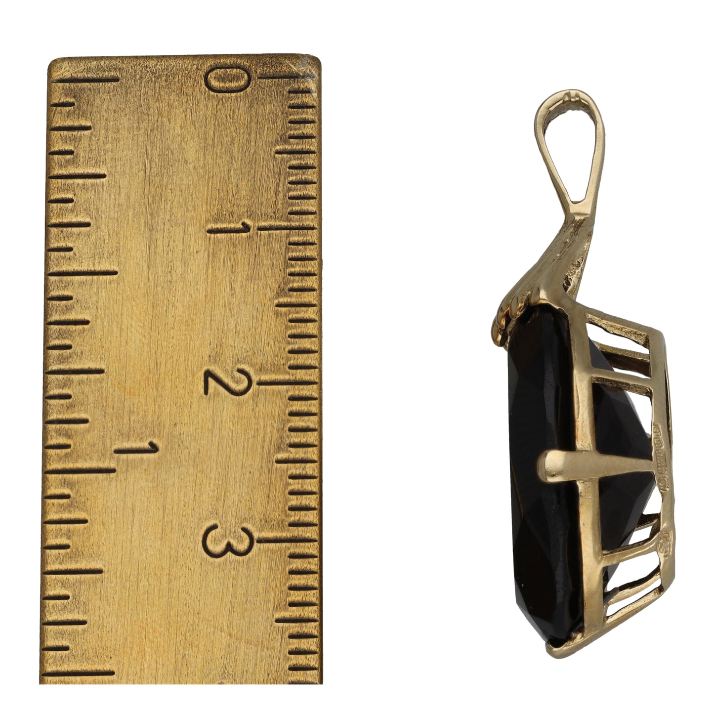 9ct Gold Smoky Quartz Single Stone Pendant