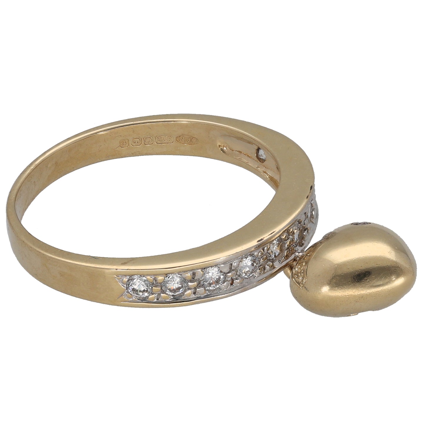 9ct Gold Cubic Zirconia Half Eternity Ring Size T