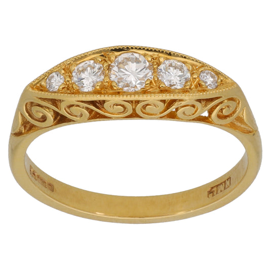 18ct Gold 0.31ct Diamond Half Eternity Ring Size N