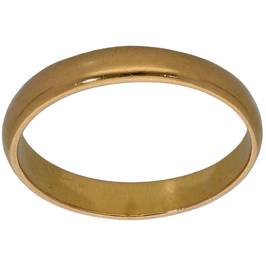22ct Gold Plain Wedding Ring Size O