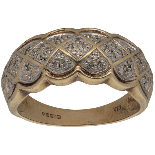 9ct Gold 0.075ct Diamond Dress/Cocktail Ring Size P