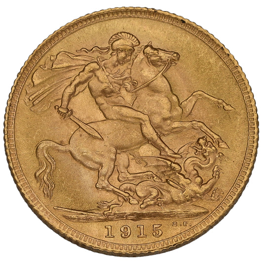 22ct Gold King George V Full Sovereign Coin 1915