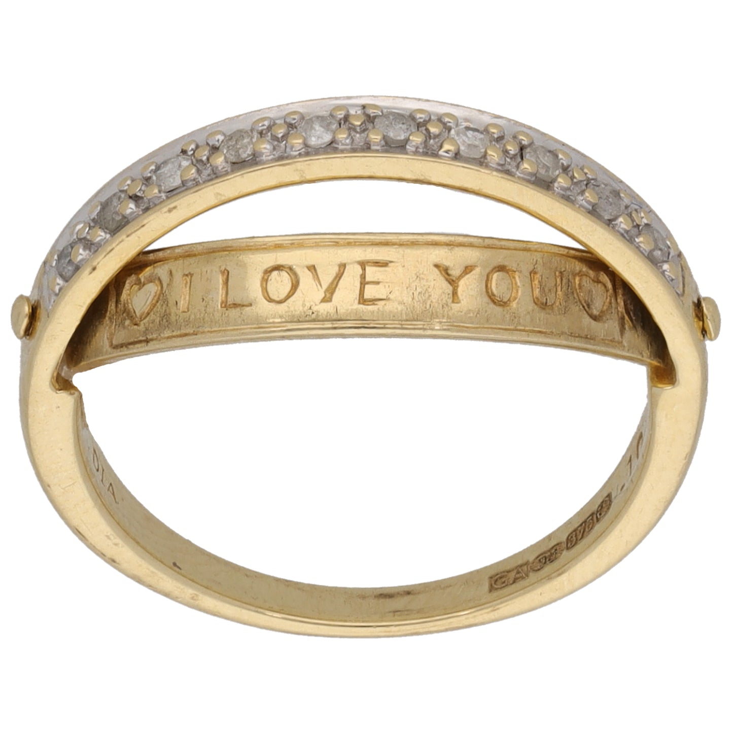 9ct Gold 0.10ct Diamond Half Eternity Ring Size N