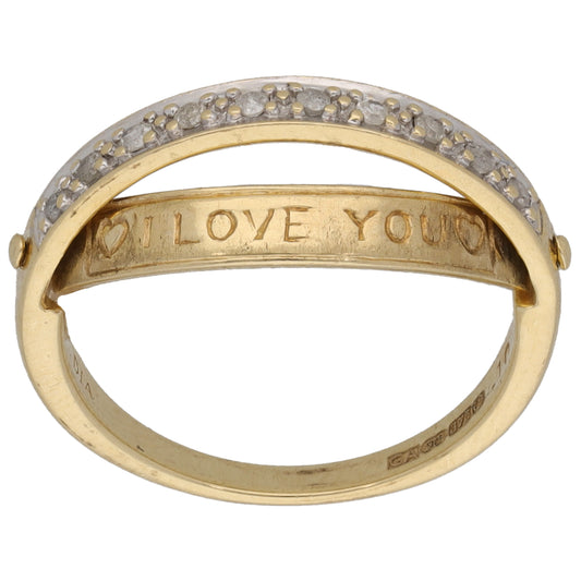 9ct Gold 0.10ct Diamond Half Eternity Ring Size N