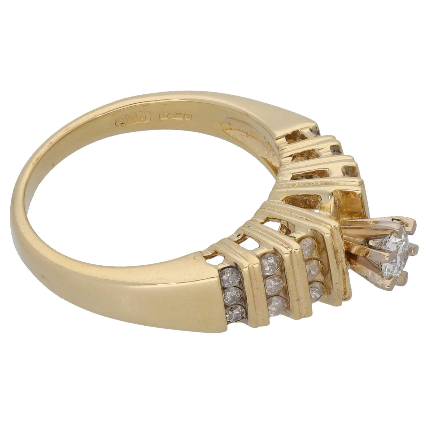 9ct Gold 0.38ct Diamond Dress/Cocktail Ring Size N